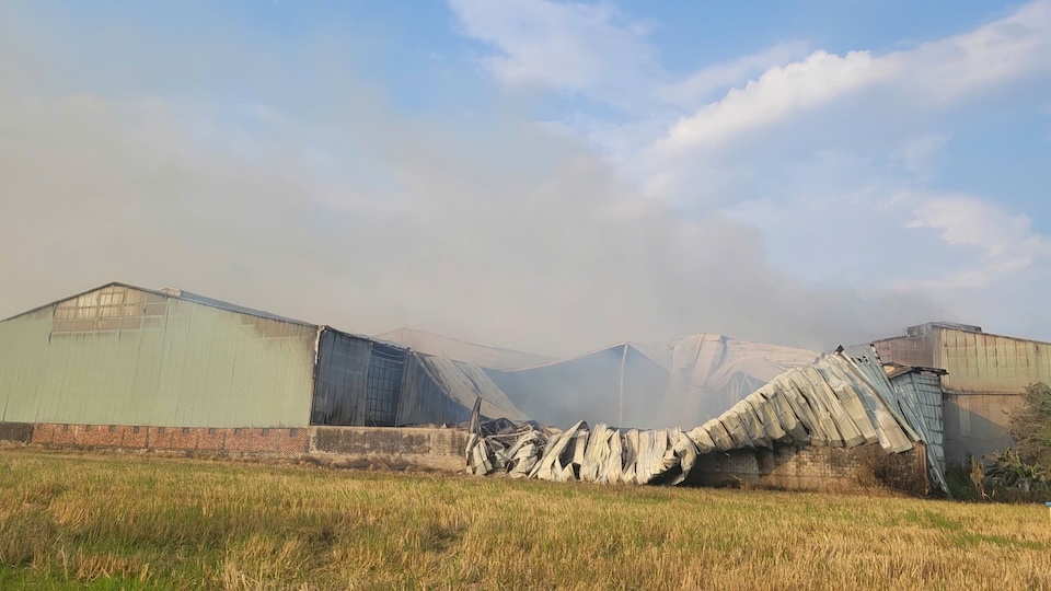 El calor, el viento, el material combustible en el interior de la fabrica hicieron que el fuego se propagara rapidamente. Imagen de la pagina web de la Universidad de Hong Kong