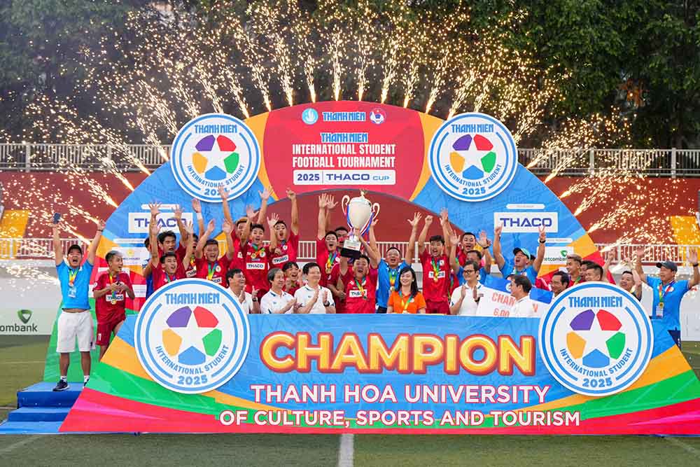Thanh Hoa University of Culture, Sports and Tourism became the champion of the 2025 International Youth Student Championship. Photo: Doc Lap