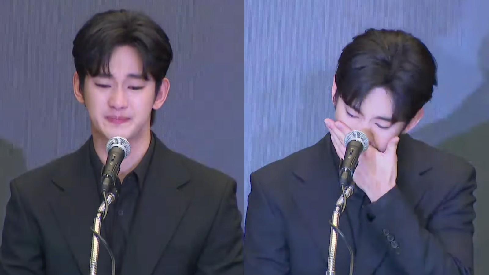 Kim Soo Hyun burst into tears sharing about his private life scandal. Photo: Cut from video