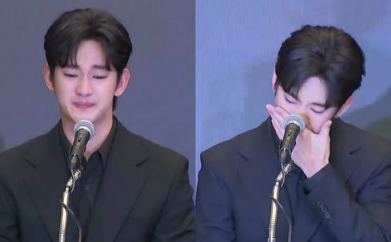 Kim Soo Hyun burst into tears sharing about his private life scandal. Photo: Cut from video