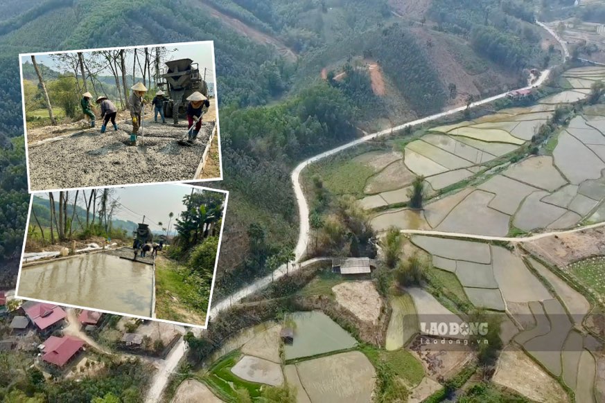 Correccion de la ruta Nong Ha - Khe Thi: D.H.75 despues de la reflexion del Diario del Trabajo. Imagen de Nguyen Hoan.