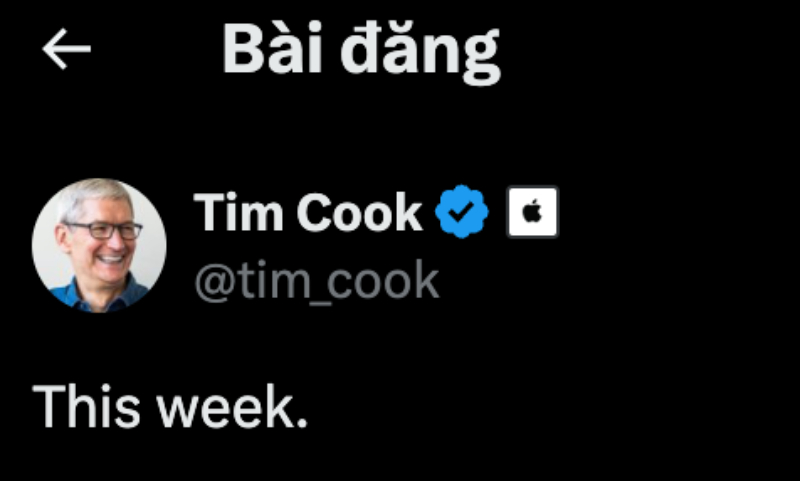 Tim Cook has just had a hinted status line about Apple's new product launched this week. Graphic photo: Quang Minh