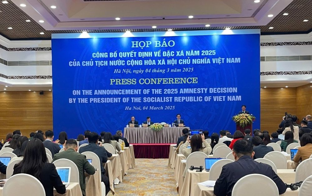 Press conference to announce the President's decision on amnesty in 2025. Photo: Pham Dong