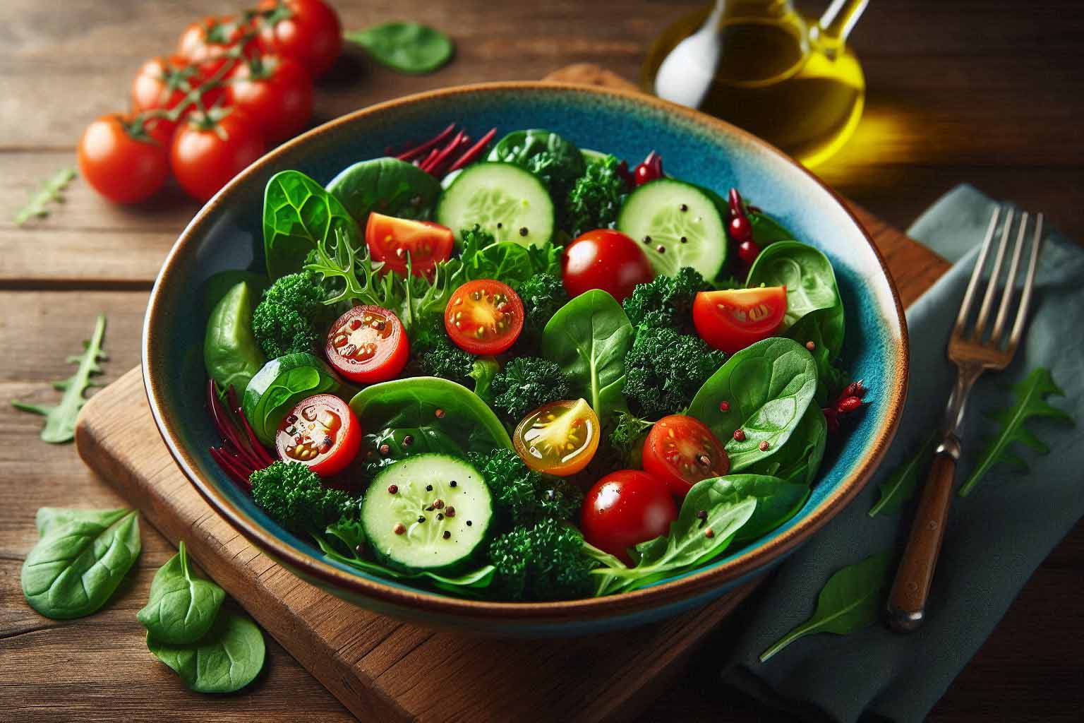 If you feel bloated after eating salad, you may have made some mistakes in your eating. Photo - AI: Cat Tien