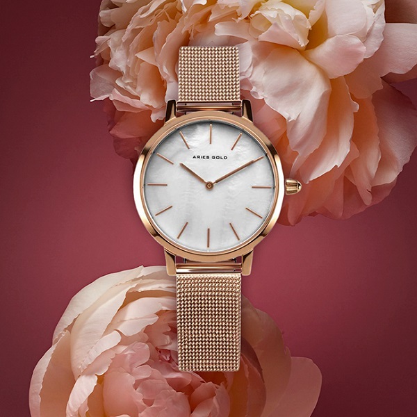 Dong ho Aries Gold thiet ke nu tinh, tre trung. Anh: Dang Quang Watch