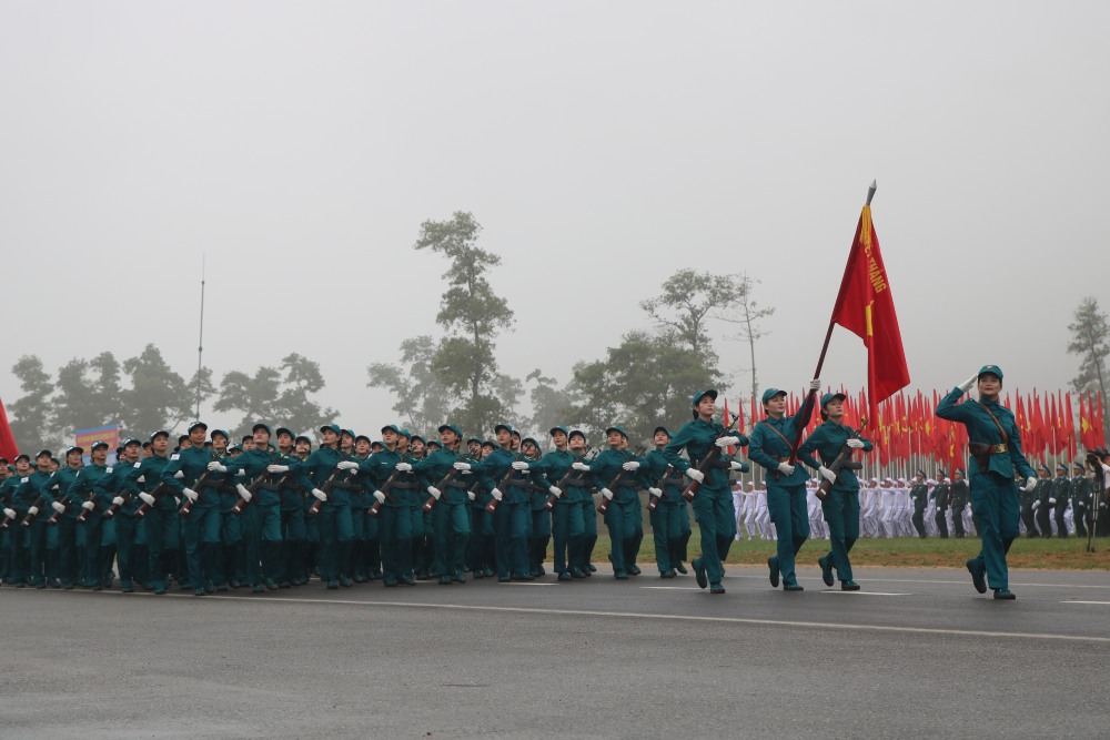 Khoi nu dan quan tu ve tai buoi hop luyen. Anh: T.Vuong