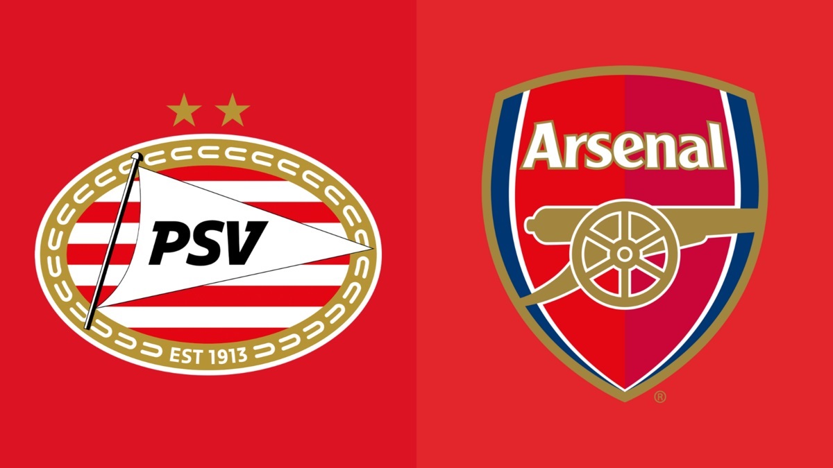 Arsenal marcho al campo de PSV en la ronda de 16 equipos de la Liga de Campeones. Foto: Dazn