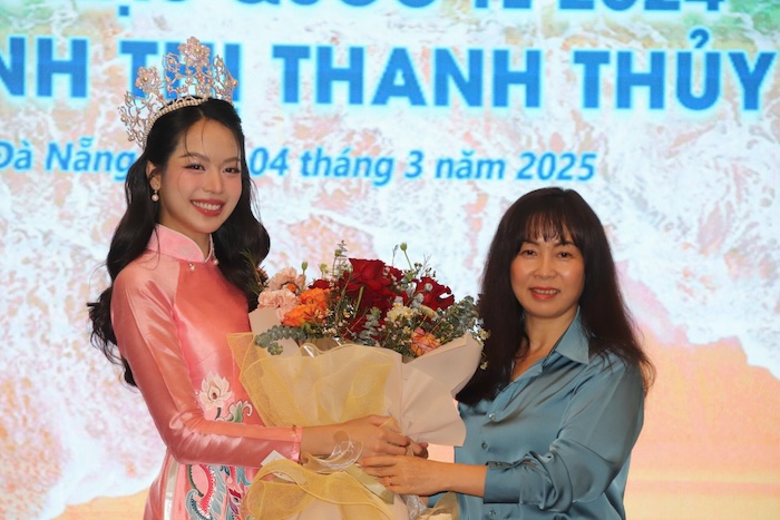 So Du lich TP Da Nang cong bo Hoa hau Quoc te nam 2024 Huynh Thi Thanh Thuy lam Dai su Du lich Da Nang. Anh: Nguyen Linh