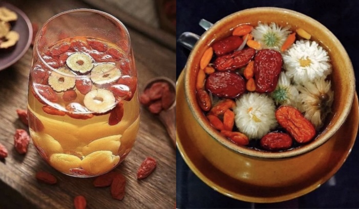 Drinking red apple tea is healthy. Graphics: Huong Giang