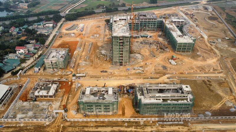 Công trường dự án Bệnh viện Đa khoa tỉnh Tuyên Quang. Ảnh: Lam Thanh