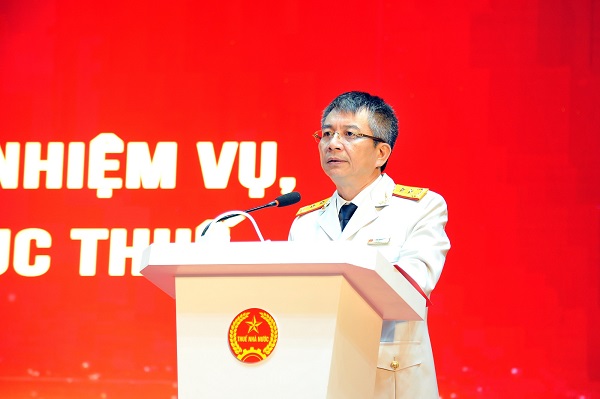 Cuc truong Cuc Thue Mai Xuan Thanh phat bieu tai hoi nghi. Anh: Cuc thue