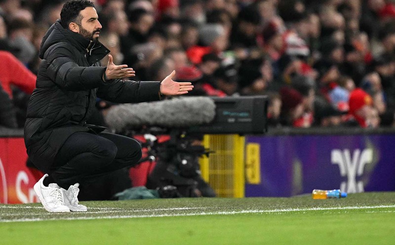 Ruben Amorim's seat at Man United is no longer guaranteed. Photo: AFP