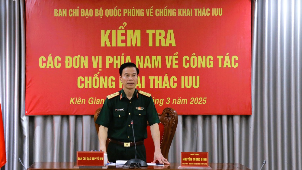 Trung tuong Nguyen Trong Binh phat bieu chi dao tai cuoc hop. Anh: Duc Thai