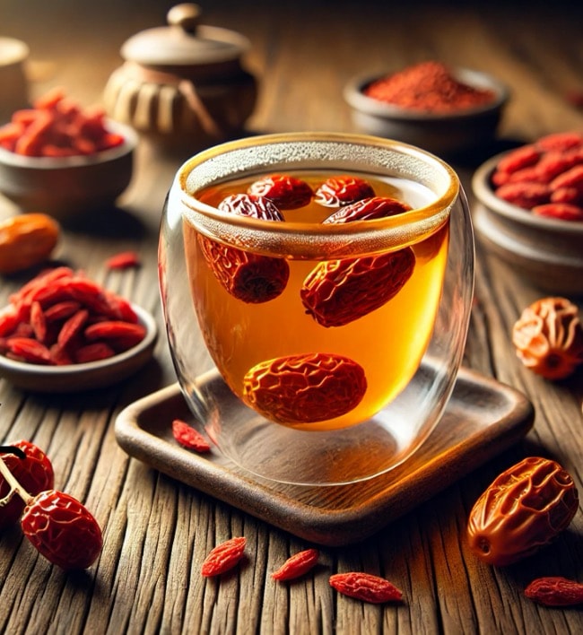 Red apple tea is delicious but can increase blood sugar. Graphics: Huong Giang