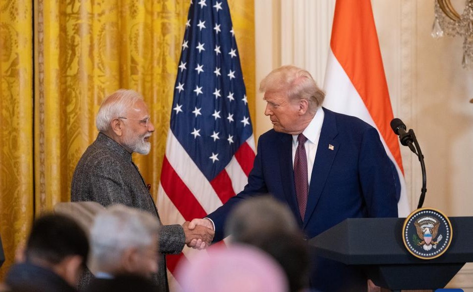 US President Donald Trump holds a press conference with Indian Prime Minister Narendra Modi at the White House, February 13, 2025. Photo: Xinhua