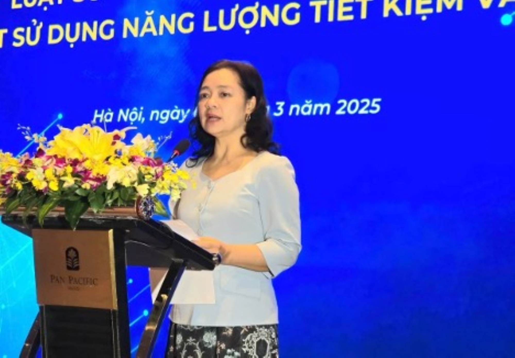 Ms. Nguyen Thi Lam Giang - Director of the Department of Innovation, Green Transformation and Industrial Promotion (Ministry of Industry and Trade) - spoke at the conference. Photo: Hoang Linh