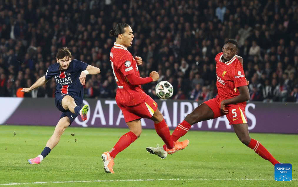 PSG lost 0-1 to Liverpool in the first leg of the Champions League round of 16. Photo: Xinhua