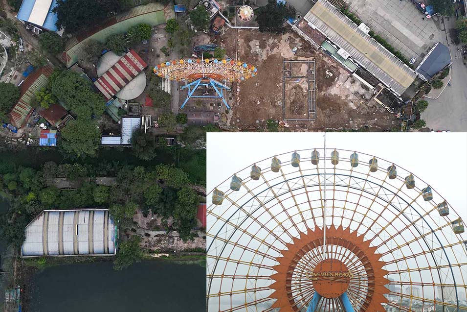 Hiện trạng Công viên Mặt Trời Mới tiêu điều, xuống cấp. Ảnh: Tùng Giang