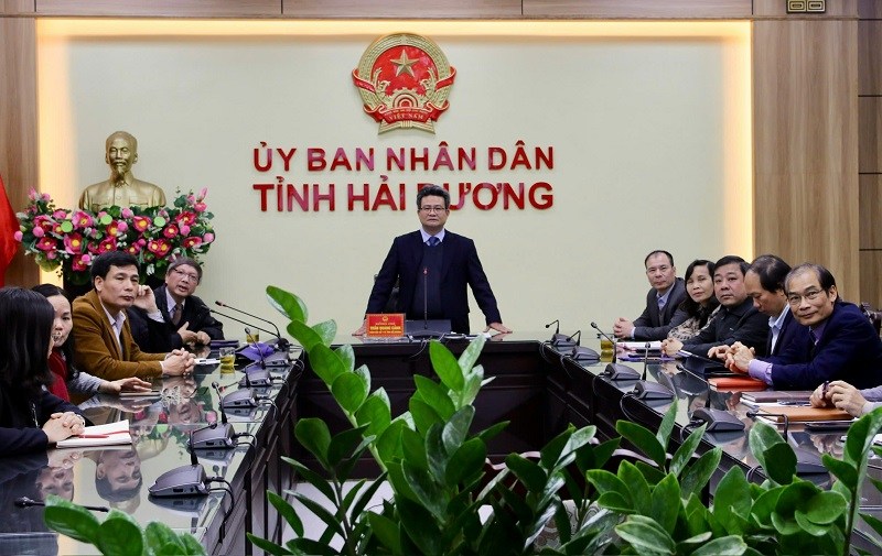 Online connection workshop between Hai Duong Bridge and Cuba Medical Services Company under the Cuban Ministry of Health. Photo: Hai Duong Provincial Portal