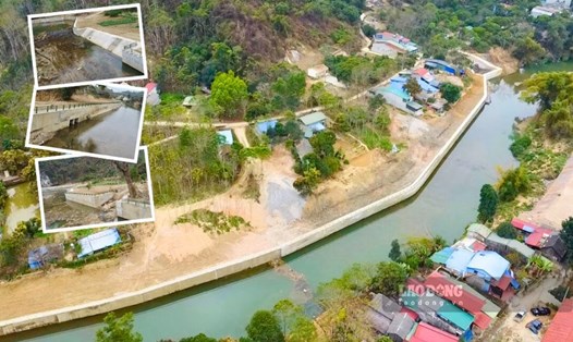 Cận cảnh tuyến kè chống sạt lở bờ sông Chu, sông Cầu ở Bắc Kạn sau nửa năm thi công. Ảnh: Nguyễn Hoàn.