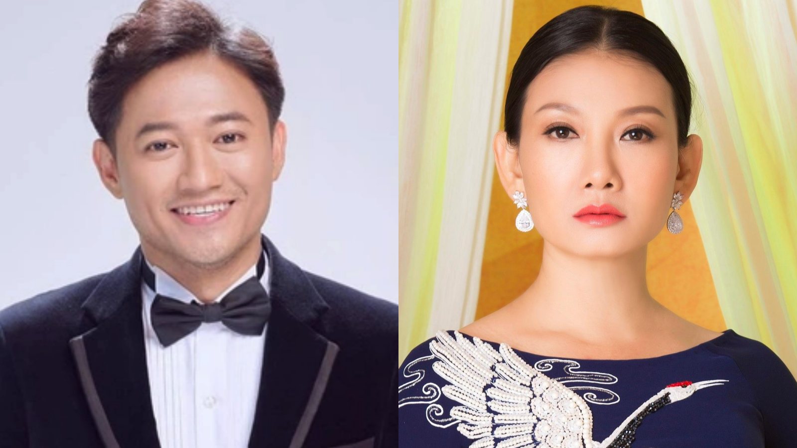 Meritorious Artist Quy Binh and Meritorious Artist My Uyen. Photo: Facebook My Uyen