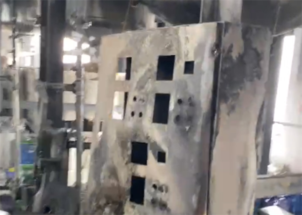 Fire scene at Tien Lang Industrial Cluster, Hai Phong. Photo: Hai Phong Police