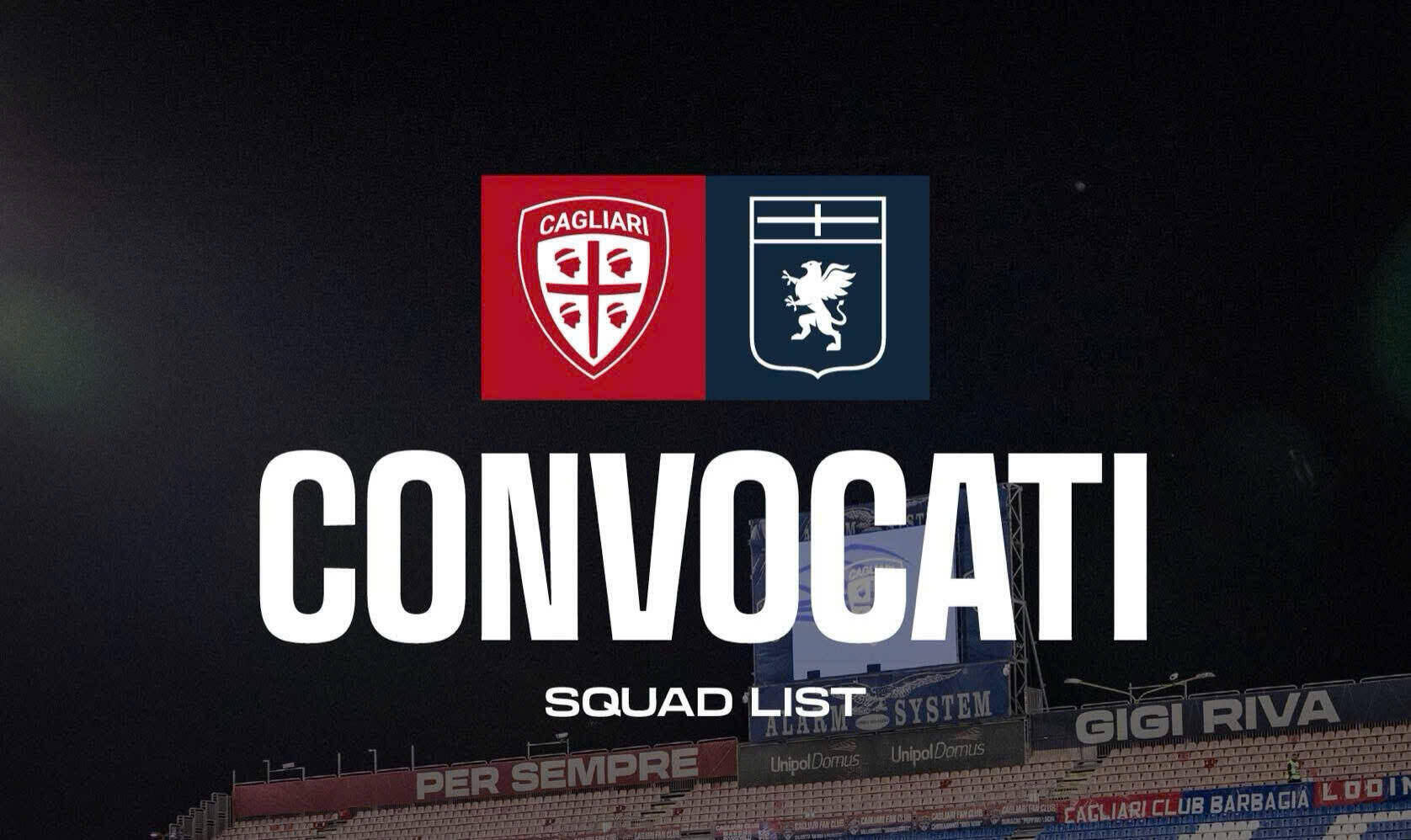 Cagliari host Genoa at home in Serie A. Photo: Cagliari Club