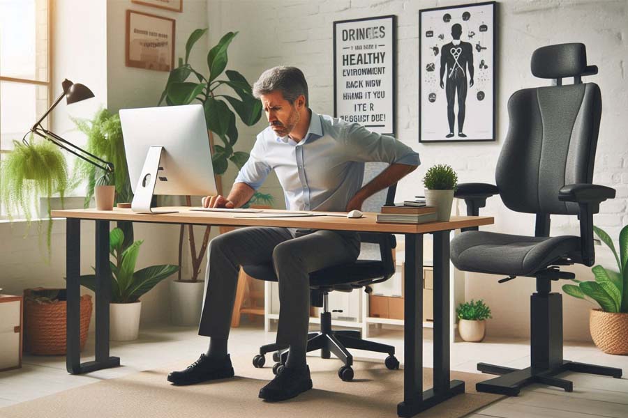 The habit of sitting continuously for more than 6 hours a day can cause many serious health risks. Photo - AI: Cat Tien