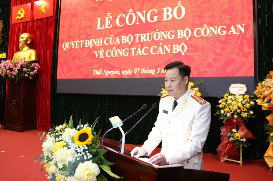 Lieutenant Colonel Nguyen Xuan Hung was appointed to the position of Deputy Director of Thai Nguyen Provincial Police. Photo: Han Nguyen.