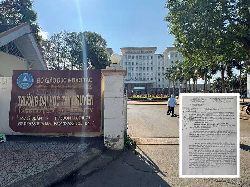 Tay Nguyen University faces many difficulties when being tax-collected by authorities. Photo: Bao Trung