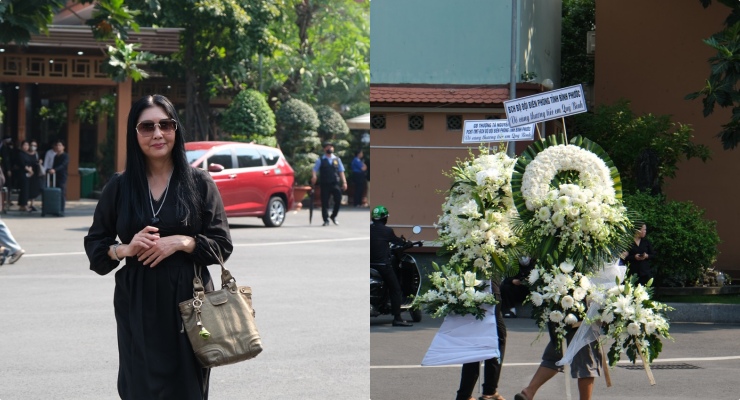 Artists bid farewell to Meritorious Artist Quy Binh. Photo: Anh Ngoc.