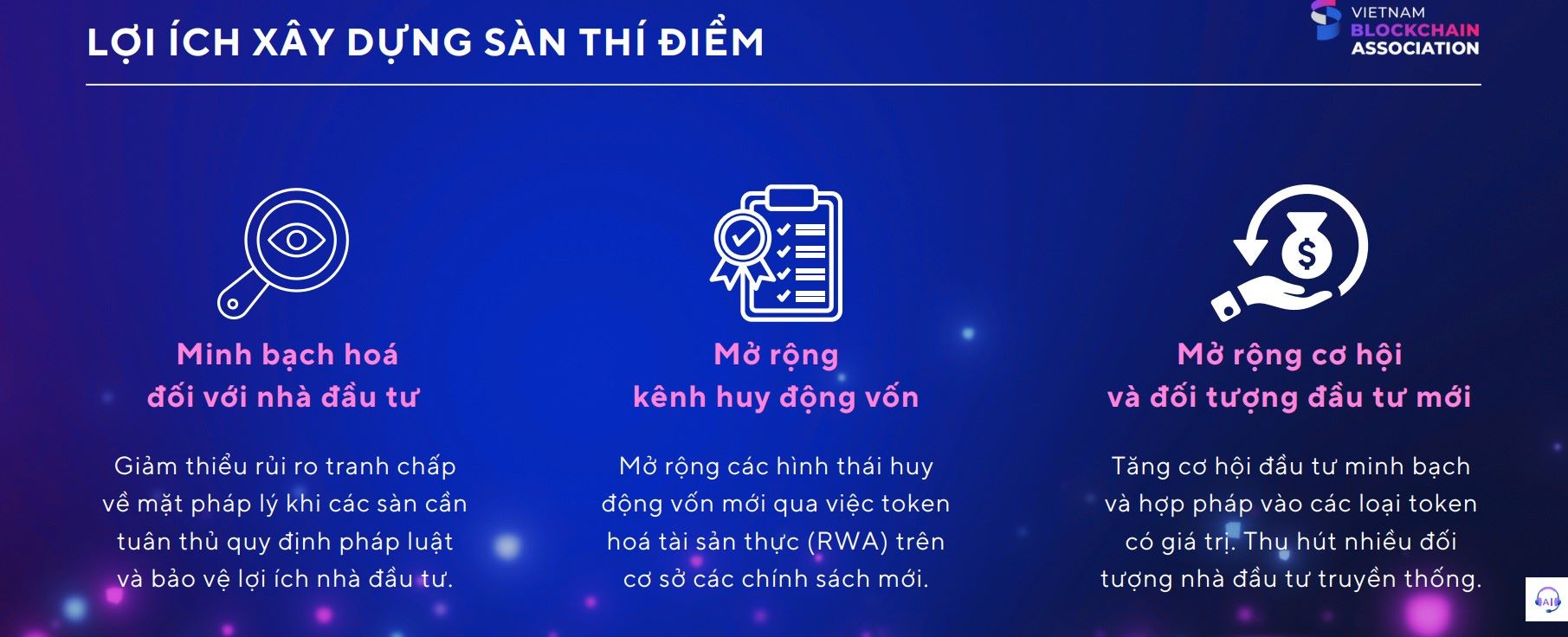 Dai dien VBA cho biet viec xay dung thi diem san diem ve tien ky thuat so se phu hop hon voi boi canh hien tai cua Viet Nam, so voi mo hinh sanbox. Anh: VBA