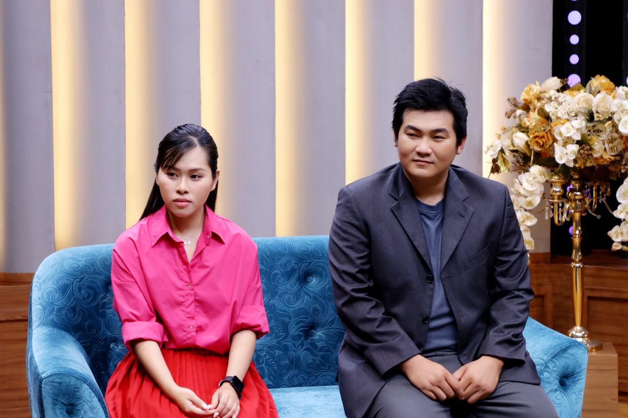 The young couple Van Khanh and Truc Lam at the program. Photo: Producer.