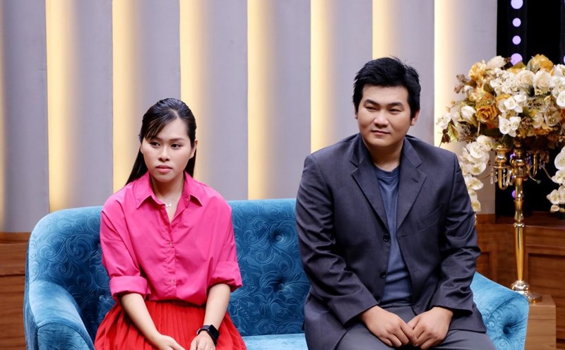 The young couple Van Khanh and Truc Lam at the program. Photo: Producer.