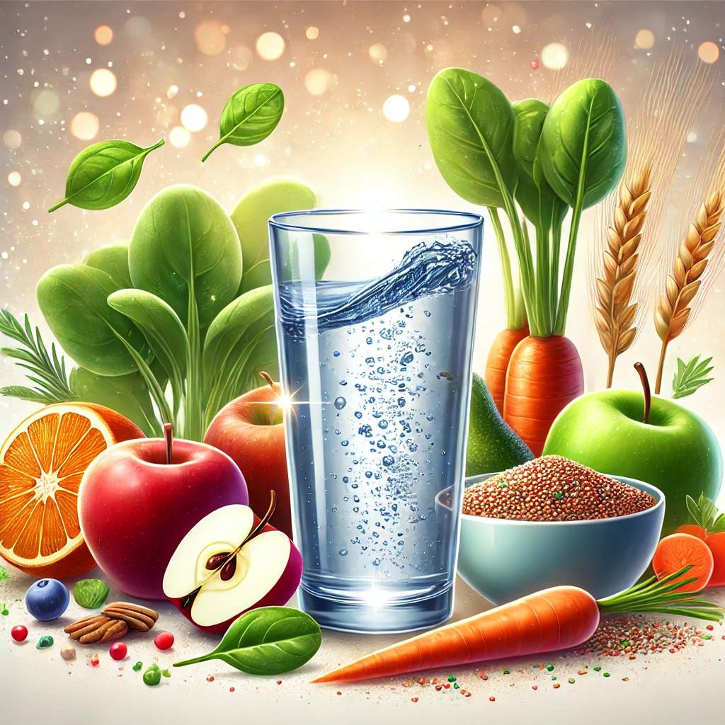 Uống nước đầy đủ, đảm bảo dinh dưỡng khiến cơ thể khỏe mạnh hơn. Ảnh AI