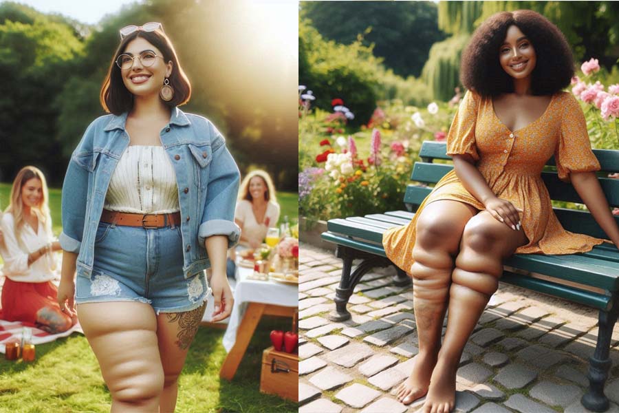 Lipedema is a fatty liver disease that mainly affects women and is easily confused with obesity. Photo -AI: Cat Tien