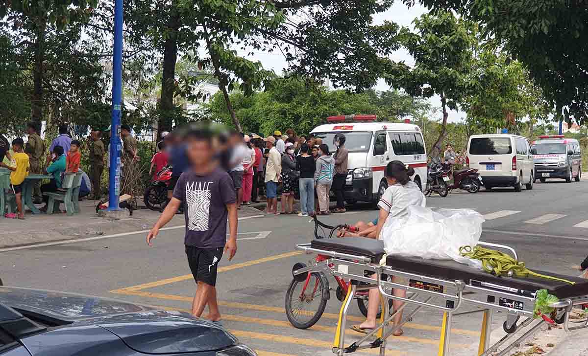 Scene of the man's death in a canal in Binh Duong.