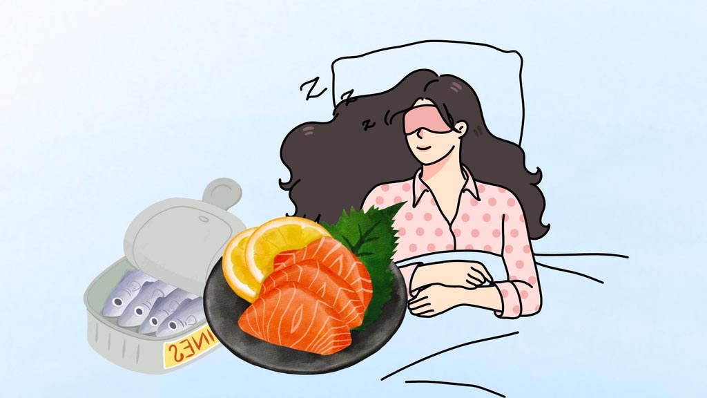 Dos peces ricos en nutrientes, que ayudan a relajarse y dormir mejor. El dibujo de la Piedra