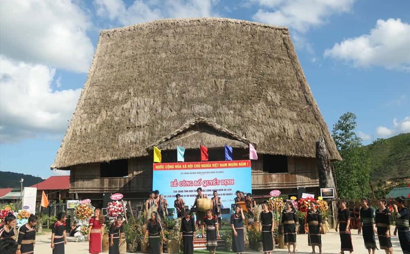 Traditional houses make a mark for community tourism villages. Photo: Kon Plong District