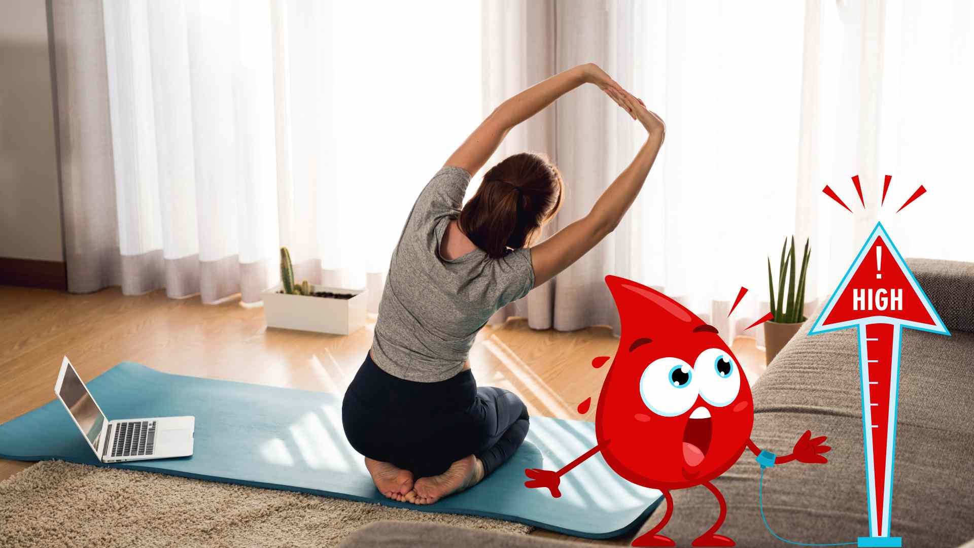 El no hacer ejercicio puede aumentar el nivel de glucosa en la sangre. Diseño por Canva