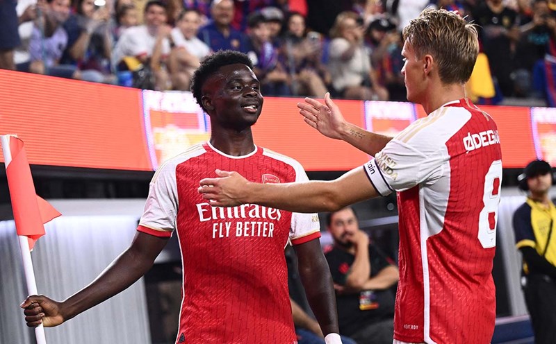 Bukayo Saka is preparing to return to make a splash at the end of the season with Arsenal. Photo: AFP