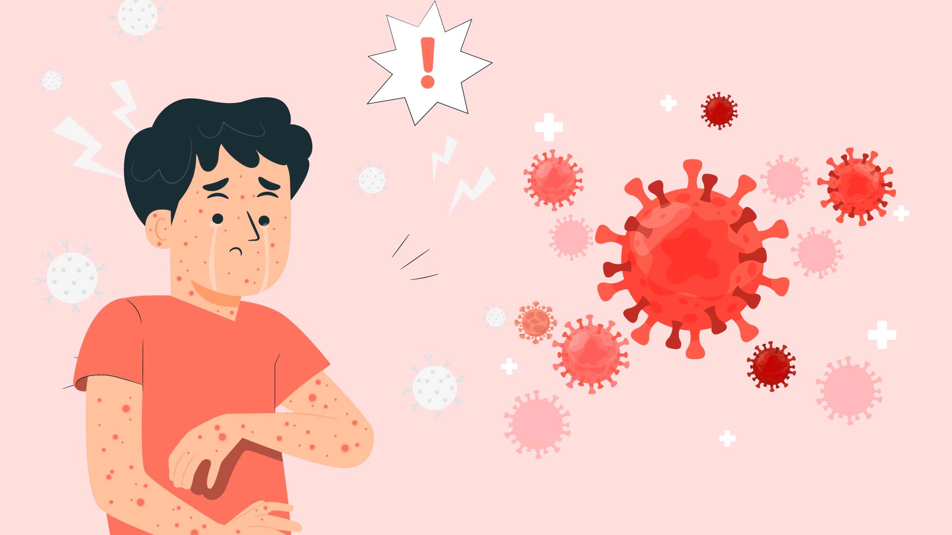 La infeccion puede causar un daño grave a la piel. El dibujo de la Virgen