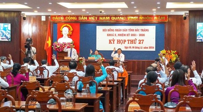The 10th session of the People's Council of Soc Trang province, term 2021-2026. Illustrative photo: Nguyen Anh