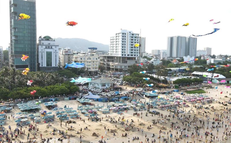 Colorful storks on Vung Tau beach during a holiday. Illustrative photo: Nguyen Ho