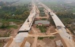Cầu vượt sông, đường sắt trên Vành đai 4 Hà Nội thành hình