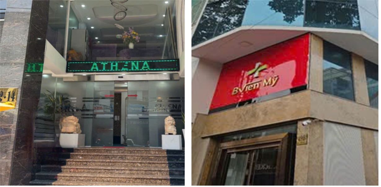 Athena and Bvien My beauty salons both practice illegal belly fat removal. Photo: Provided by the Ho Chi Minh City Department of Health