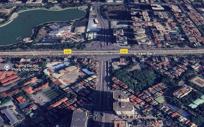 Hanoi adjusts traffic organization at To Huu - Le Van Luong - Khuat Duy Tien intersection. Photo: Google Earth