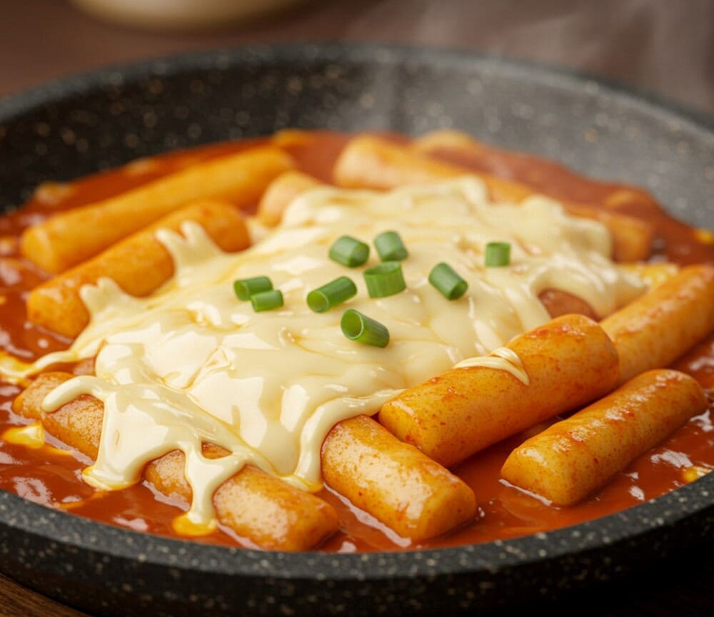 Tteokbokki cheese does not take much time to prepare by housewives. Photo: Quoc Chung