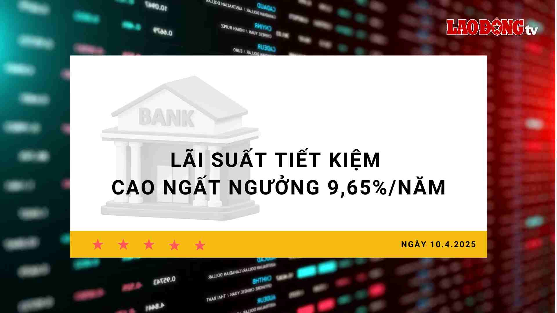 Tasa de 10.4: La tasa de ahorro mas alta es de 9.65% anual