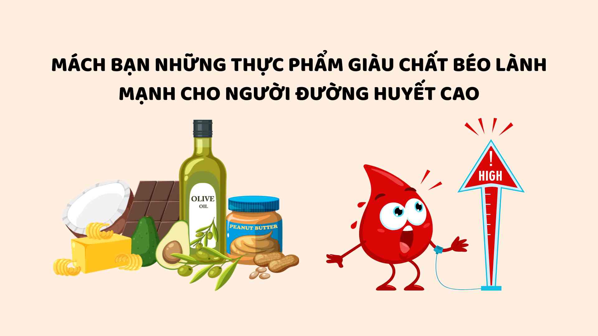 Consumir alimentos ricos en grasas es saludable para las personas con azucar en la sangre. El dibujo: